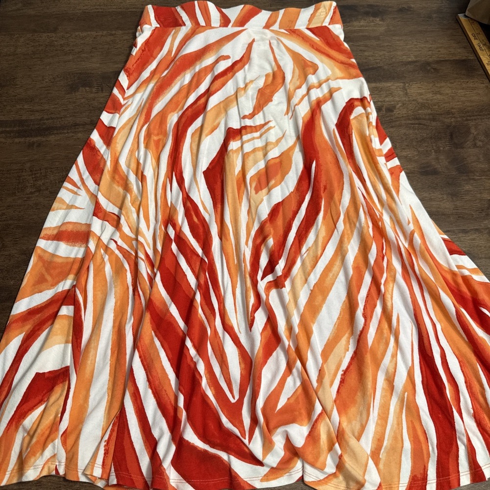 Tommy Bahama Skirt XXS A Line Swing Flirty Knee Length Beach Resort Orange Tiger